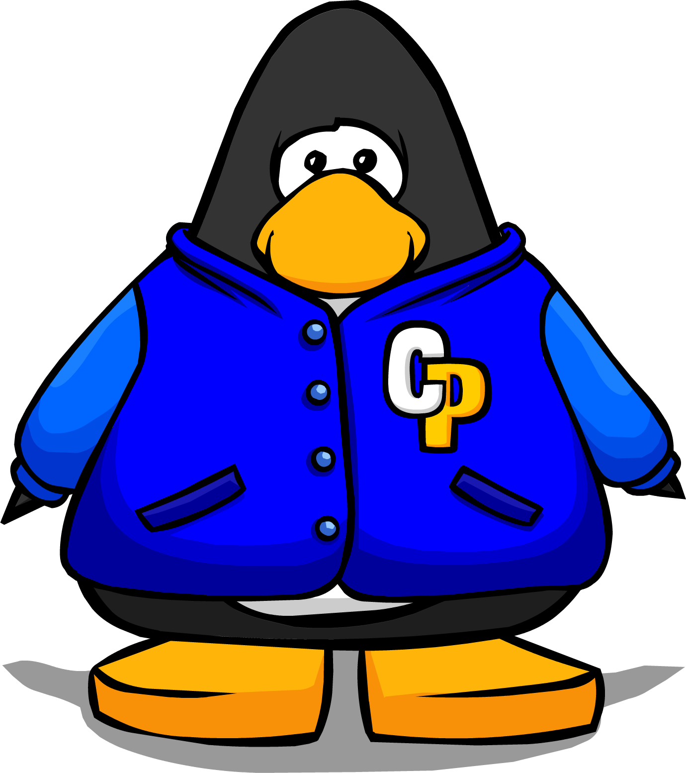 Blue Letterman Jacket From A Player Card - Club Penguin Coffee Apron Clipart (1380x1554), Png Download