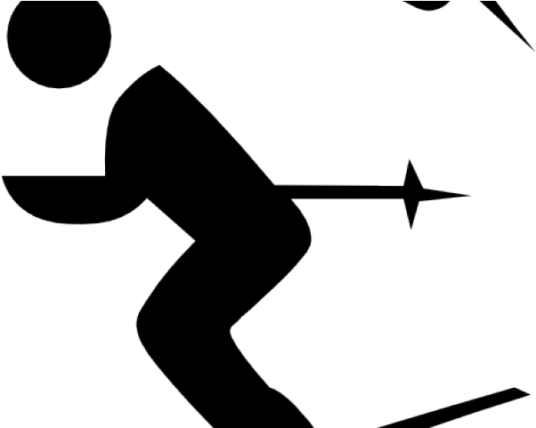 Skiing Clipart Skii - Skier / Skiing Symbol Sign 3" Sew On Patch Black & - Png Download (640x480), Png Download