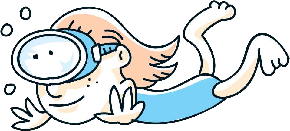 Ham Clipart Carcass - Swimming Cartoon - Png Download (1025x444), Png Download