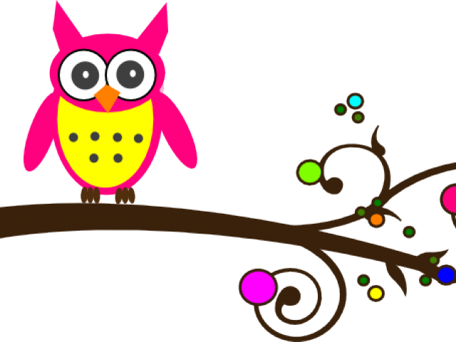 Free Horizontal Vine Clipart - Owl On A Branch Painting - Png Download (640x480), Png Download