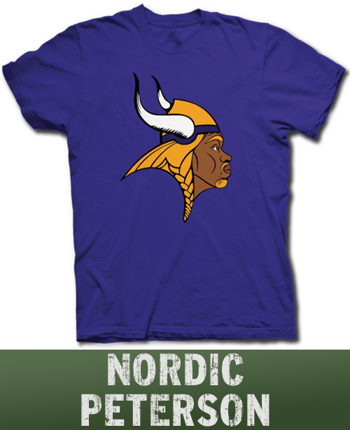 Free Adrian Peterson Png - Minnesota Vikings Football Logo Hockey Sport Art 24x18 Clipart (500x615), Png Download