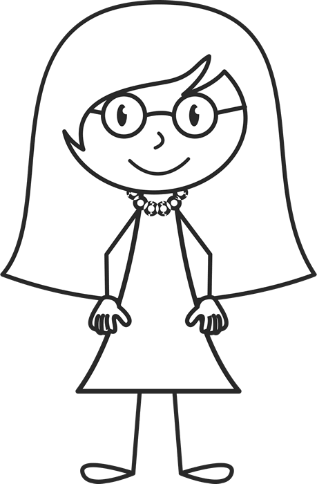 Stick Figure Girl Png Clipart (459x700), Png Download