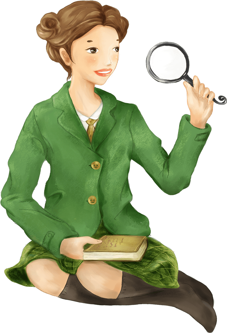 Girl With Magnifying Glass - Magnifying Glass Clipart (1181x1181), Png Download