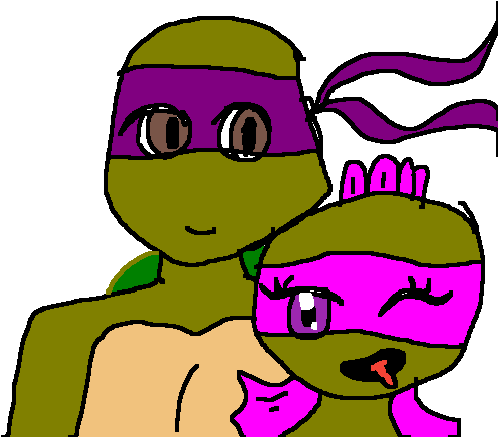 Tmnt Donnie And Laura - Cartoon Clipart (1000x1000), Png Download