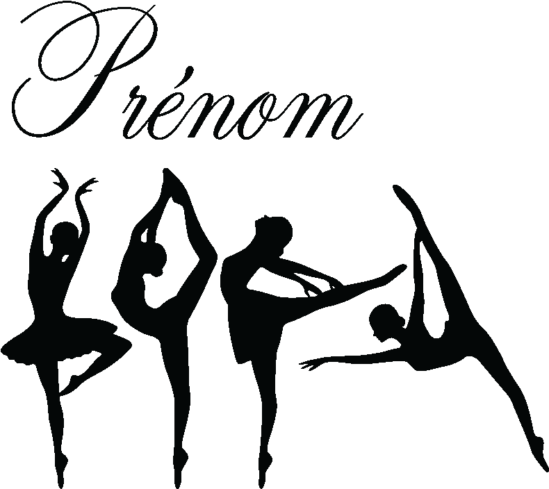 Stickers Prenom Personnalise 4 Ballerines Ambiance - Overstock.com Removable Art Wall Sticker Four Girls Clipart (800x800), Png Download