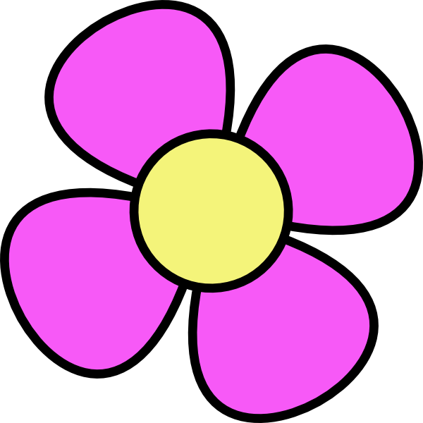 Yellow And Pink Flower Clip Art - Png Download (600x600), Png Download