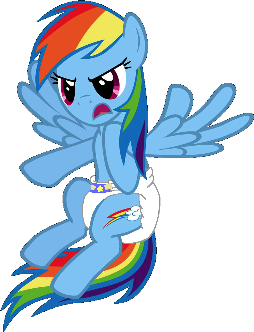 Rainbowdash Diaper Diaperfetish Angry Png Rainbow Dash Clipart (894x1118), Png Download