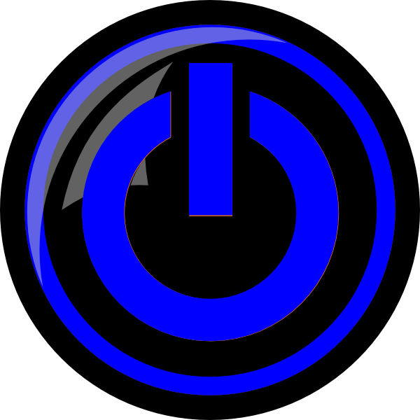 Blue Power Button Svg Clip Arts 600 X 600 Px - Png Download (600x600), Png Download