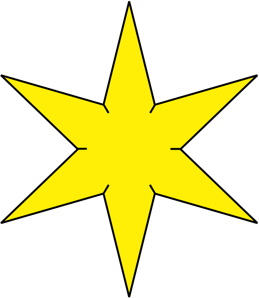 Étoile De Six Rais D'or - Drawing Clipart (889x1024), Png Download