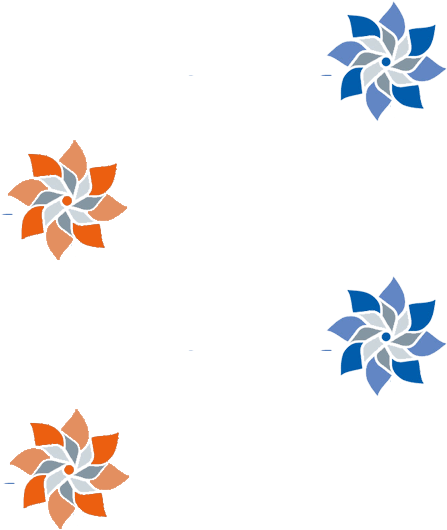 Pinwheels Orange Blue Clipart (600x600), Png Download