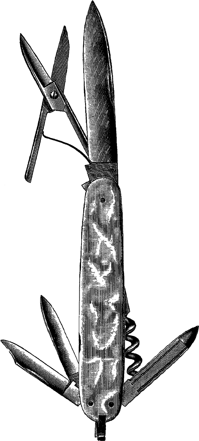 What A Wonderful, Vintage Combination Pocket Knife - Knife Clipart (788x1600), Png Download