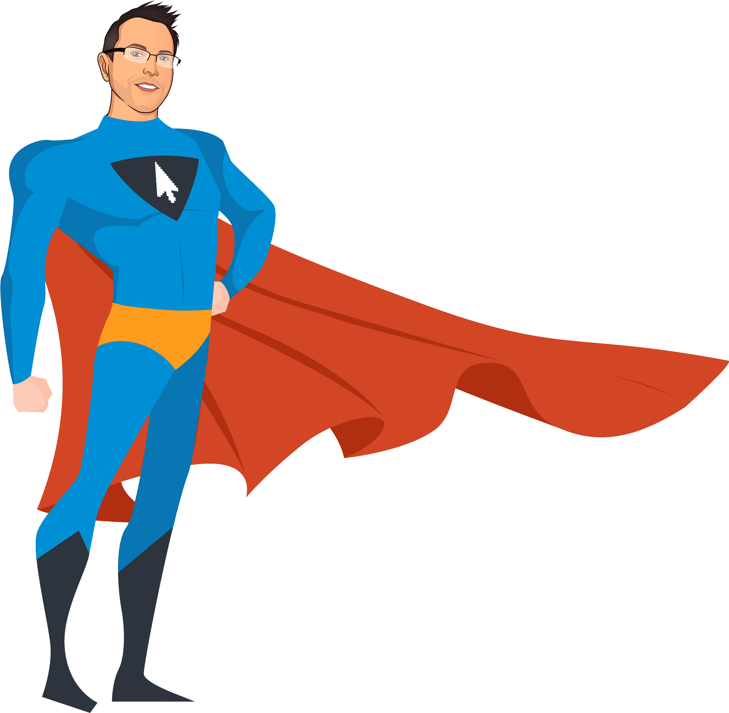 Have No Fear, Mr Bandicoot Is Here - Super Hero Flat Design Clipart (3333x3333), Png Download