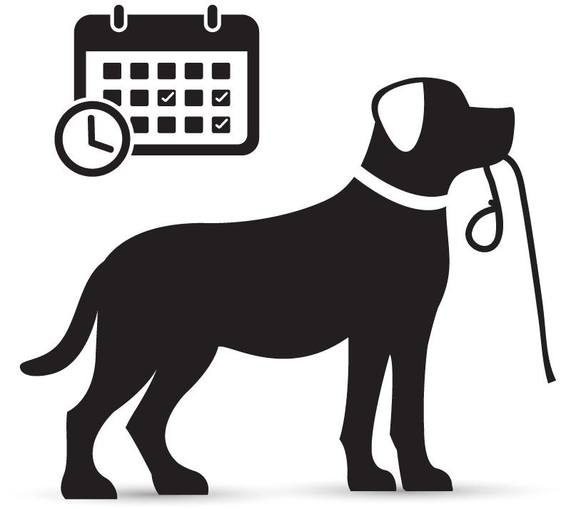 Once You've Purchased A Walk Package, Click On 'schedule - Guard Dog Clipart (1267x1224), Png Download