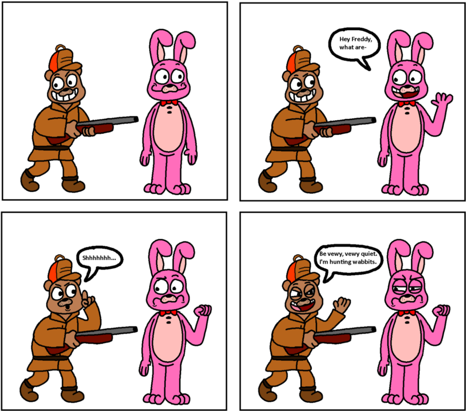 Clipart Black And White Download I M Hunting Wabbits - Hunting - Png Download (954x837), Png Download