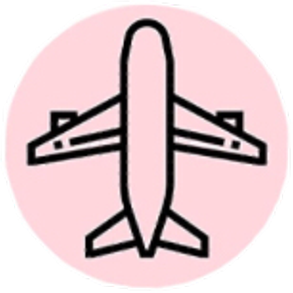 Travel Flight Fly Holidays Pink Black Birthday Art - Airplane Line Icon Clipart (1024x1024), Png Download