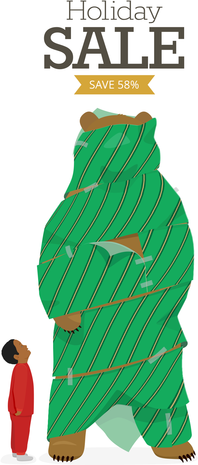 Unwrap A Grizzly - Newsletter Clipart (1000x1608), Png Download