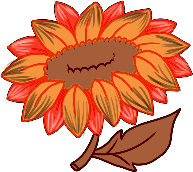 Open - Sunflower Clipart (704x622), Png Download