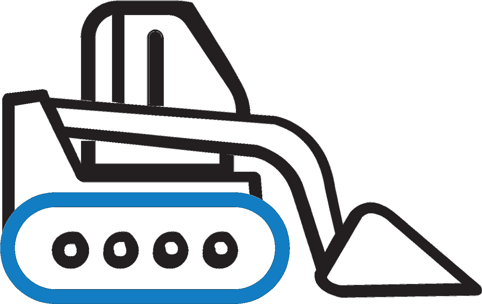 Skid Steer Rubber Tracks - Skid-steer Loader Clipart (1600x1095), Png Download