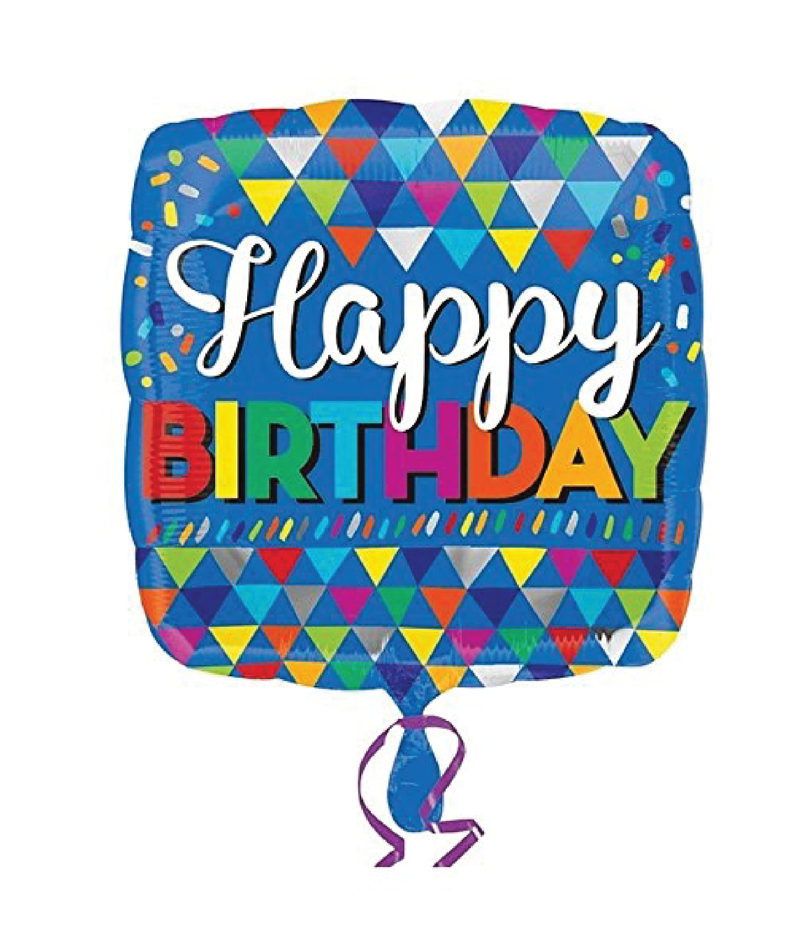 18" Anagram Happy Birthday To You Foil Balloon - Amscan 336001 34 X 32-inch Primary Sketchy Patterns Clipart (2083x2083), Png Download