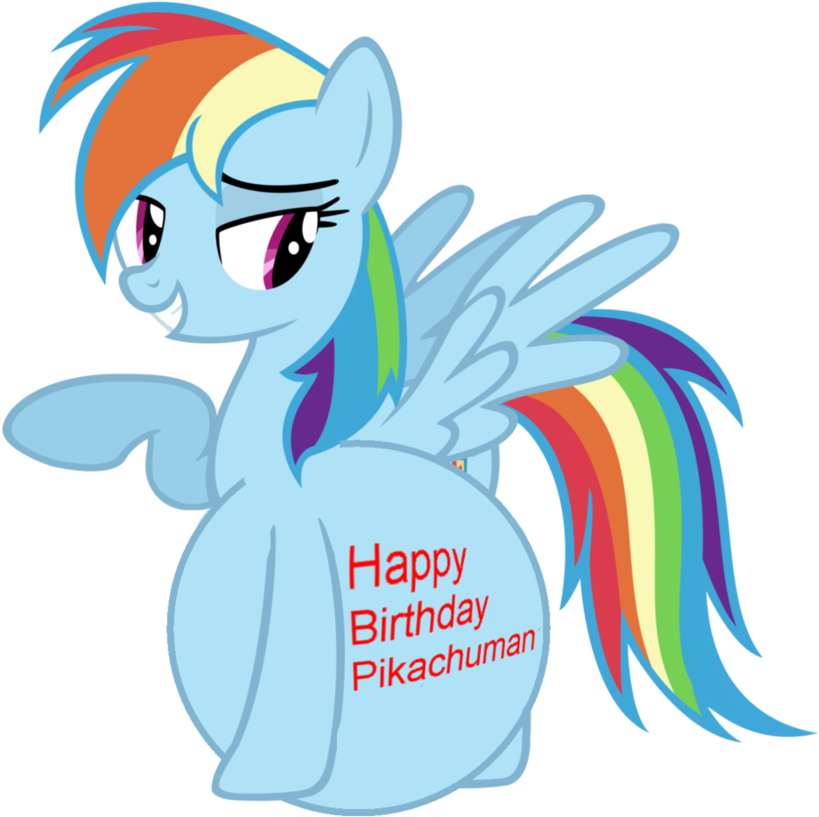 Happy Birthday Pikachuman 18 By Dashievore - My Little Pony Elements Of Harmony Rainbow Dash Clipart (819x817), Png Download