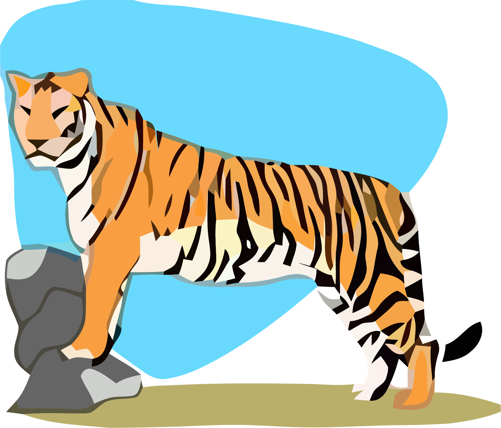 Tigger On Rocks Clipart Png Image Download - Portable Network Graphics Transparent Png (1615x1380), Png Download