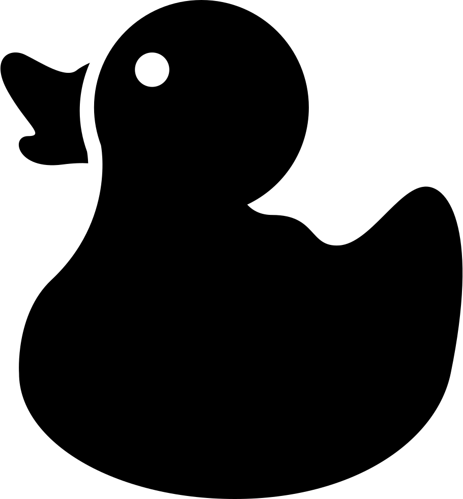 Duckling Side View Silhouette Comments - Rubber Duck Silhouette Png Clipart (910x980), Png Download