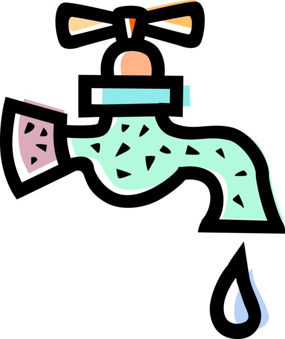 Vector Illustration Of Dripping Water Tap Sink Faucet - Faucets Clip Art - Png Download (588x700), Png Download