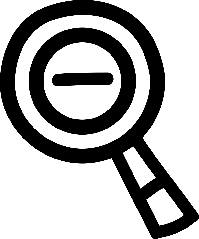 Less Zoom Hand Drawn Symbol Comments - Icon Clipart (814x980), Png Download