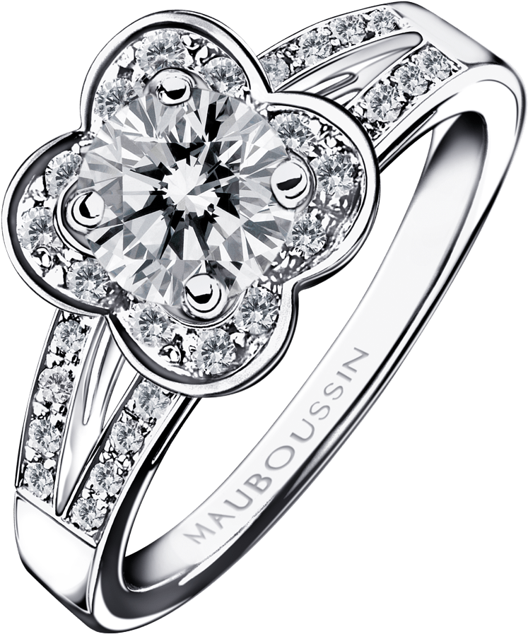 Chance Of Love N°7 Ring, White Gold And Diamonds - Chance Of Love Mauboussin Clipart (1200x1200), Png Download