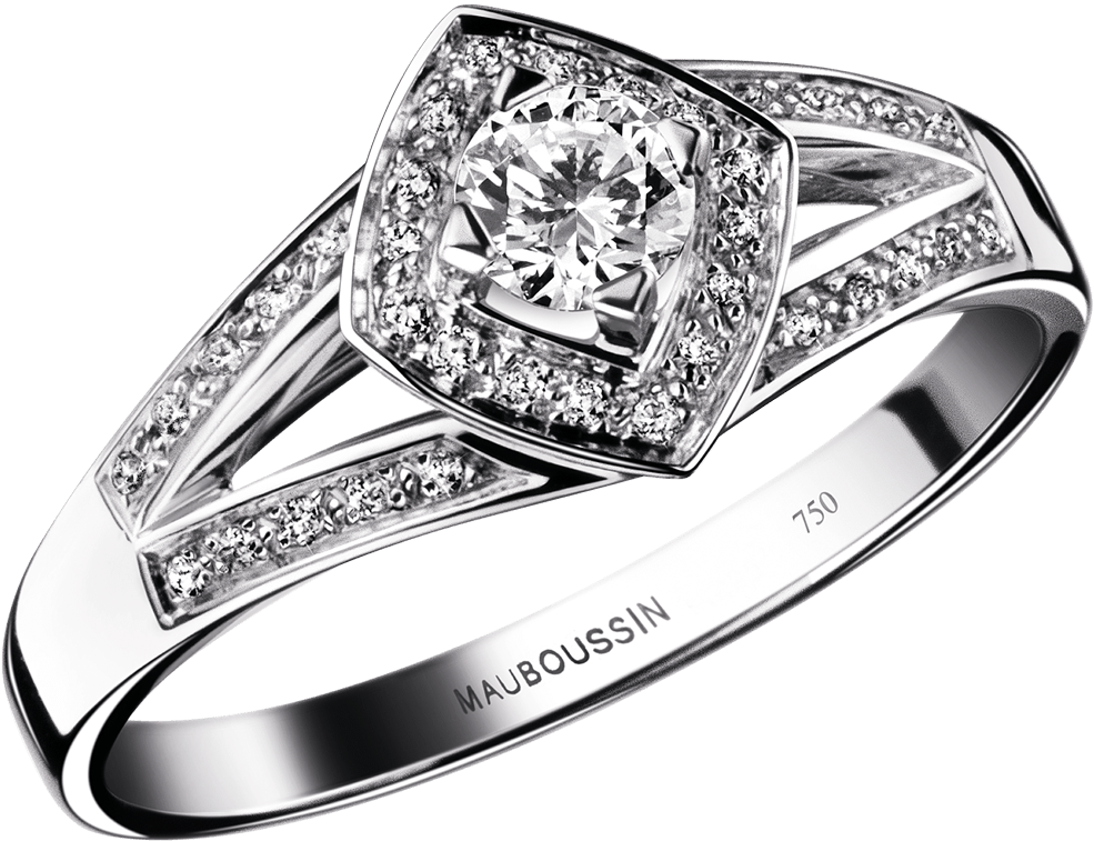Love My Love N°2 Ring, White Gold And Diamonds - Love My Love Mauboussin Clipart (1200x1200), Png Download