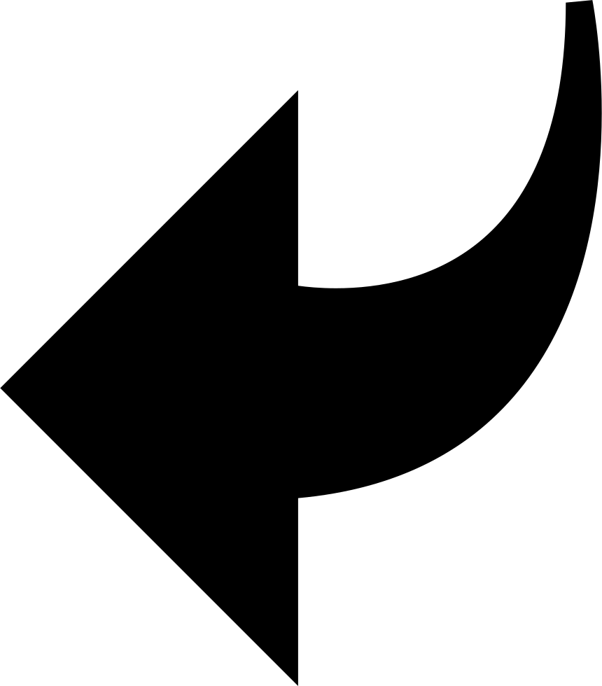 Go Back Curved Arrow Comments - Curve Arrow Icon Transparent Clipart (860x980), Png Download