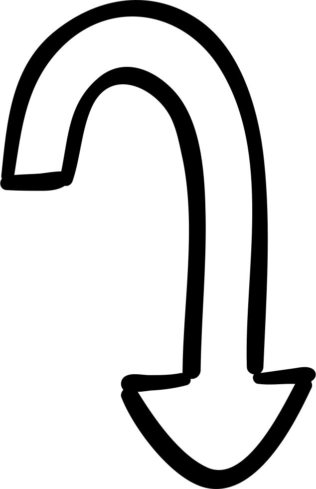 Curved Downward Arrow Comments - Portable Network Graphics Clipart (634x980), Png Download