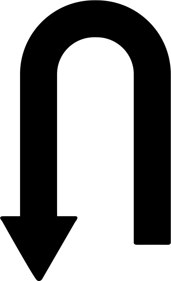 Curved Backwards Arrow Comments - Flecha En U Clipart (596x981), Png Download