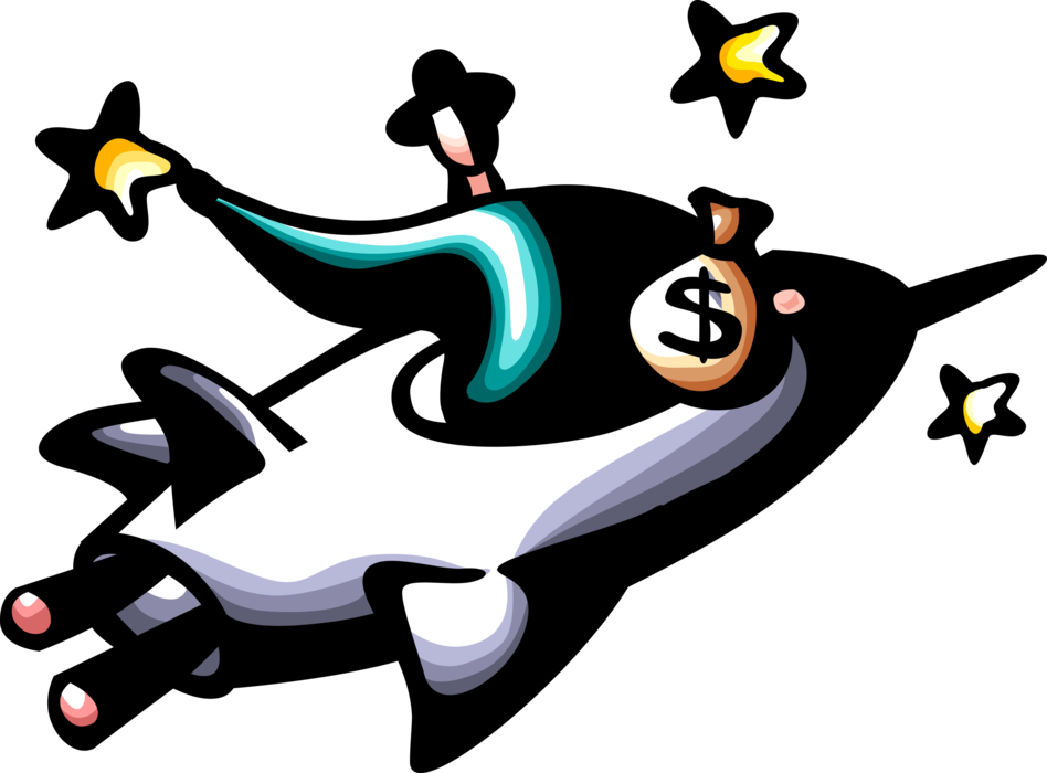 Entrepreneur Rides Rocket Ship Into Outer Space Clipart (948x700), Png Download