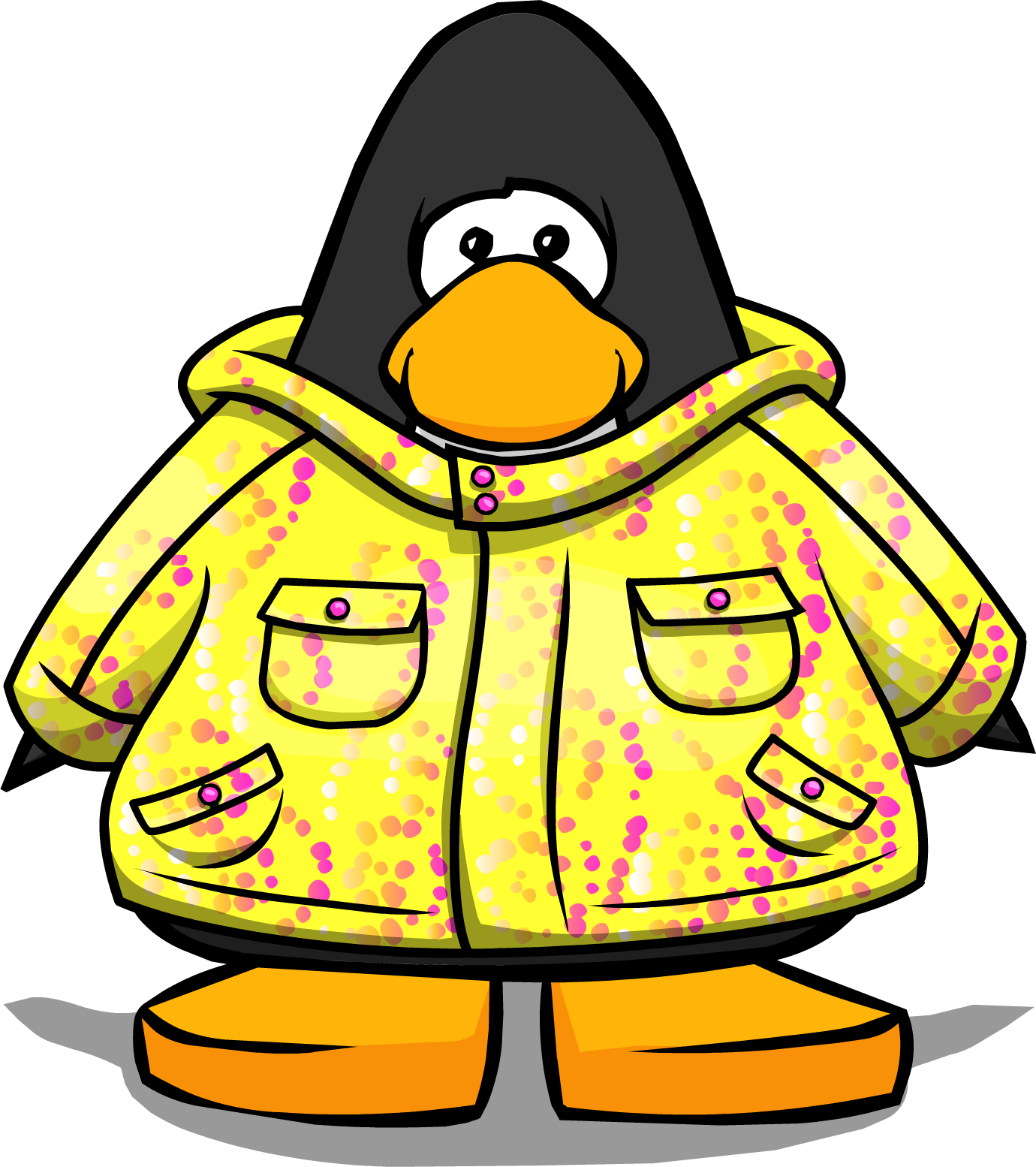 Yellow Winter Jacket 2 - Club Penguin White Belt Clipart (1380x1554), Png Download