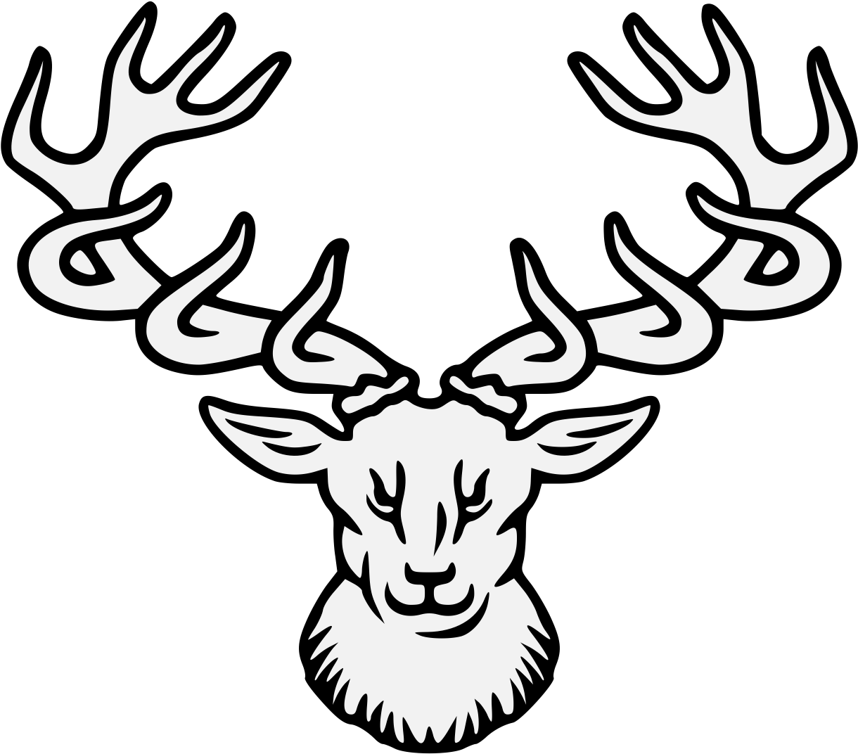 Stag's Head Cabossed - Christmas Day Clipart (1237x1097), Png Download