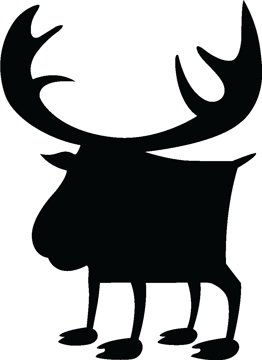 Sticker Ardoise Silhouette Cerf Ambiance Sticker Ardoise - Cartoon Clipart (1200x1200), Png Download