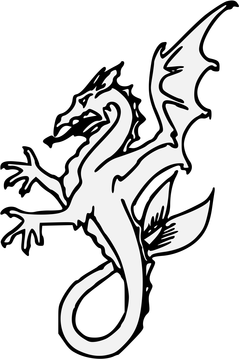 Charge Png, Svg, Pdf - Sea Dragon Heraldry Clipart (993x1457), Png Download