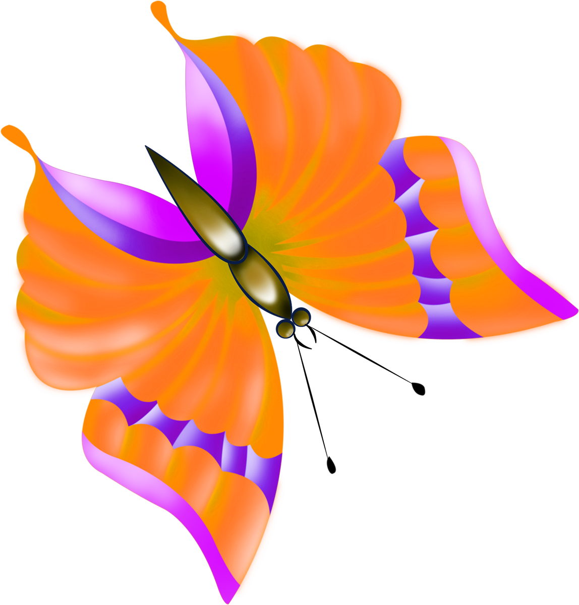 Butterfly Clip Art, Orange Butterfly, Butterfly Images, - Clip Art - Png Download (980x1024), Png Download