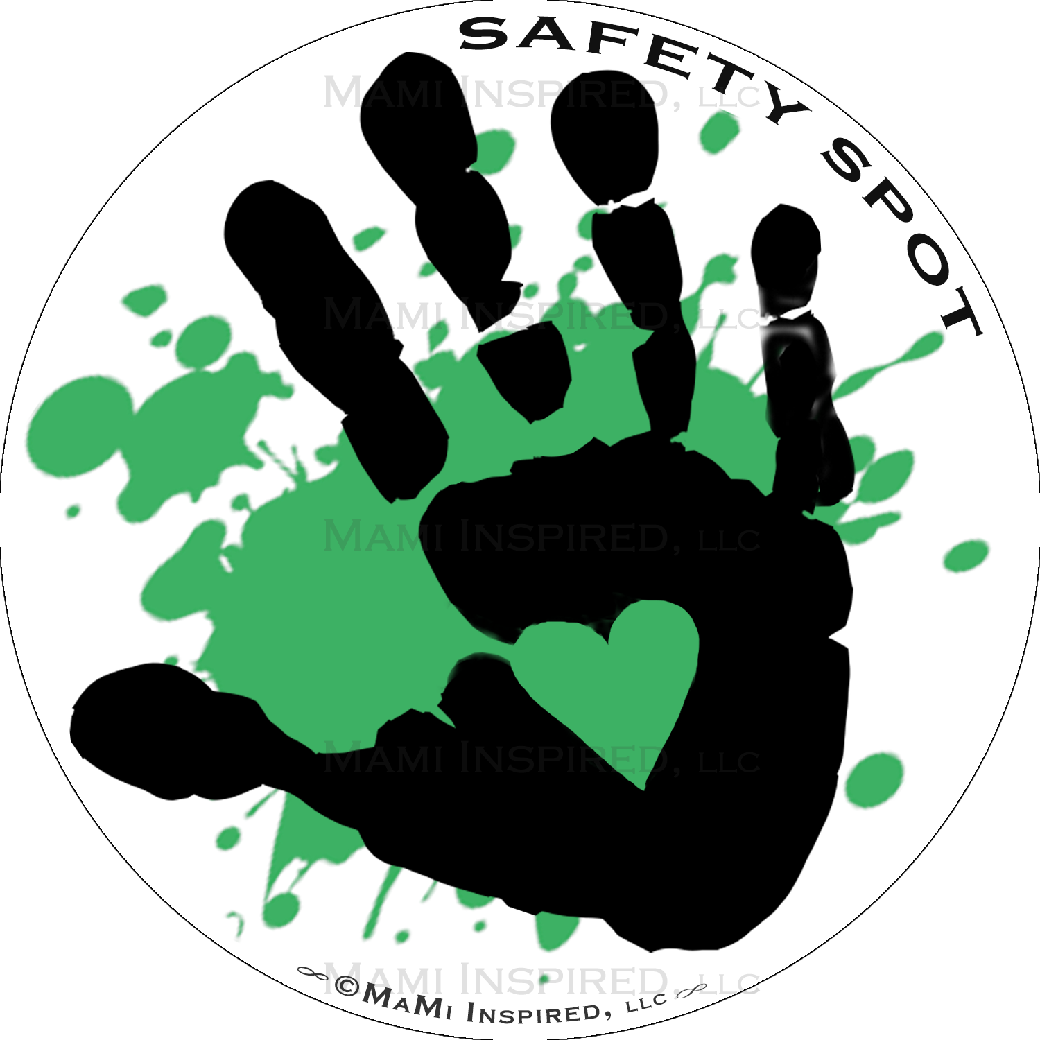 Saftety Spot Kids White With Colored Splat Hand Car - Espacio Seguro Clipart (1500x1500), Png Download
