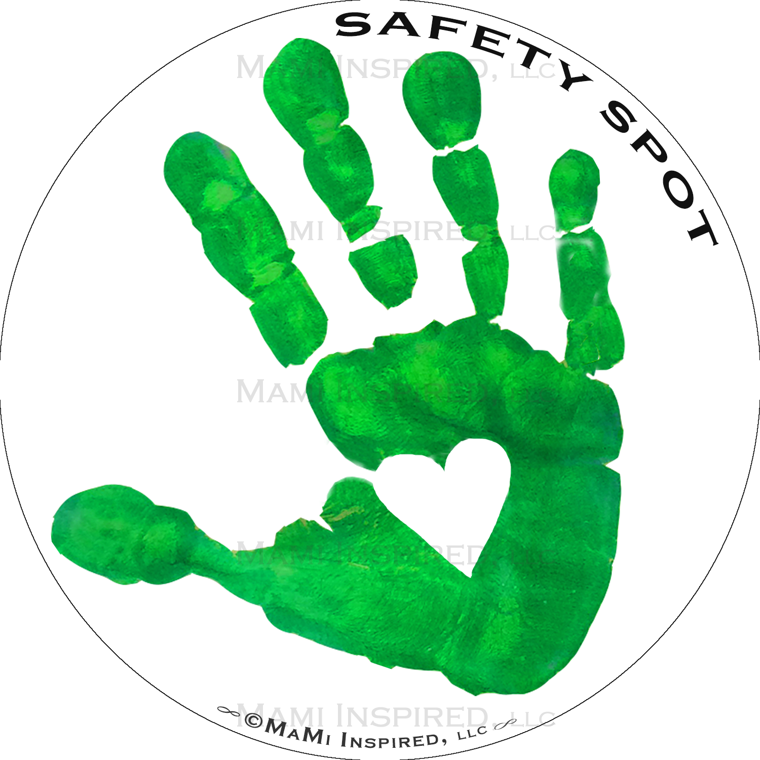 Safety Spot Kids White Hand Car Magnet Handprint Parking - Kids Hands Silhouette Clipart (1500x1500), Png Download