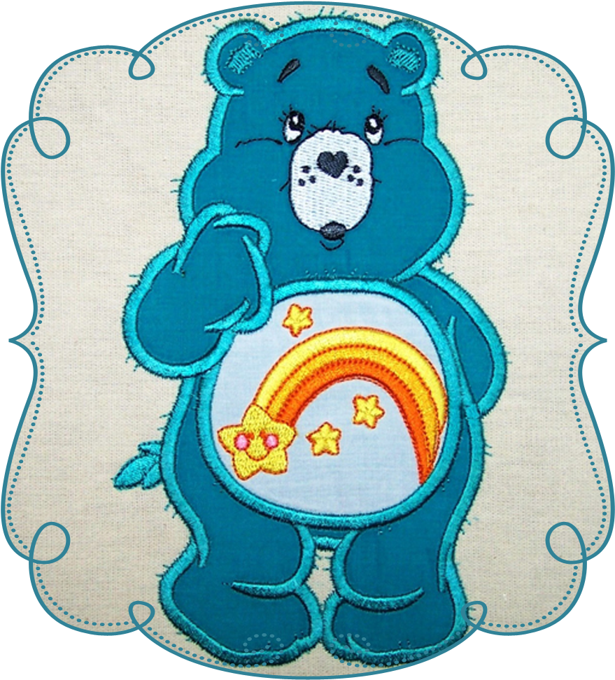 Care Bear Applique - Embroidery Christmas Designs Mickey Minnie Clipart (1000x1000), Png Download