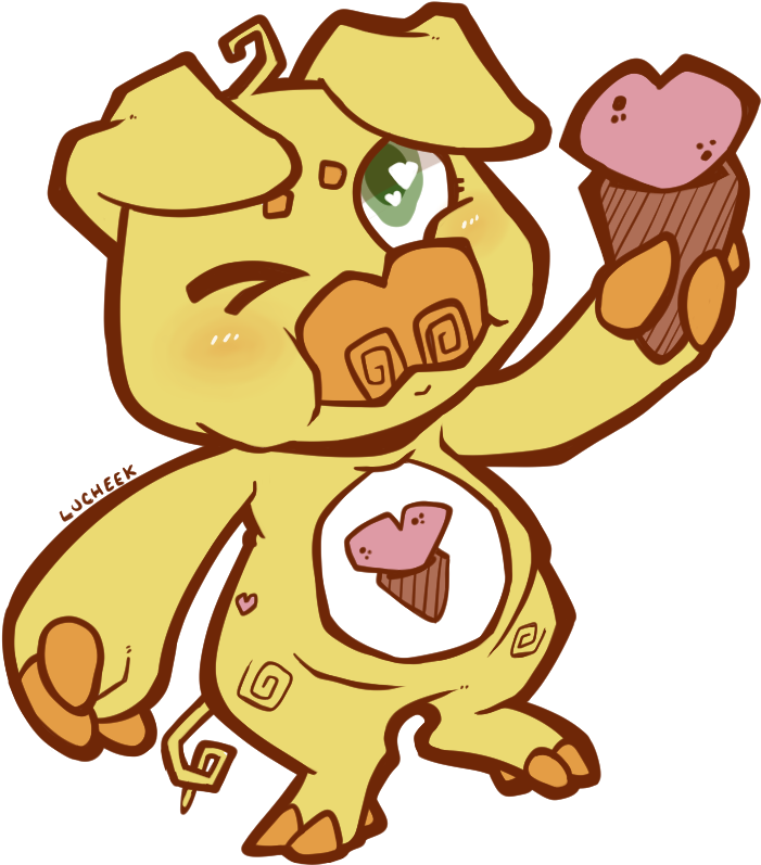 Lucheek Treat Heart Pig For The Clipart (800x800), Png Download
