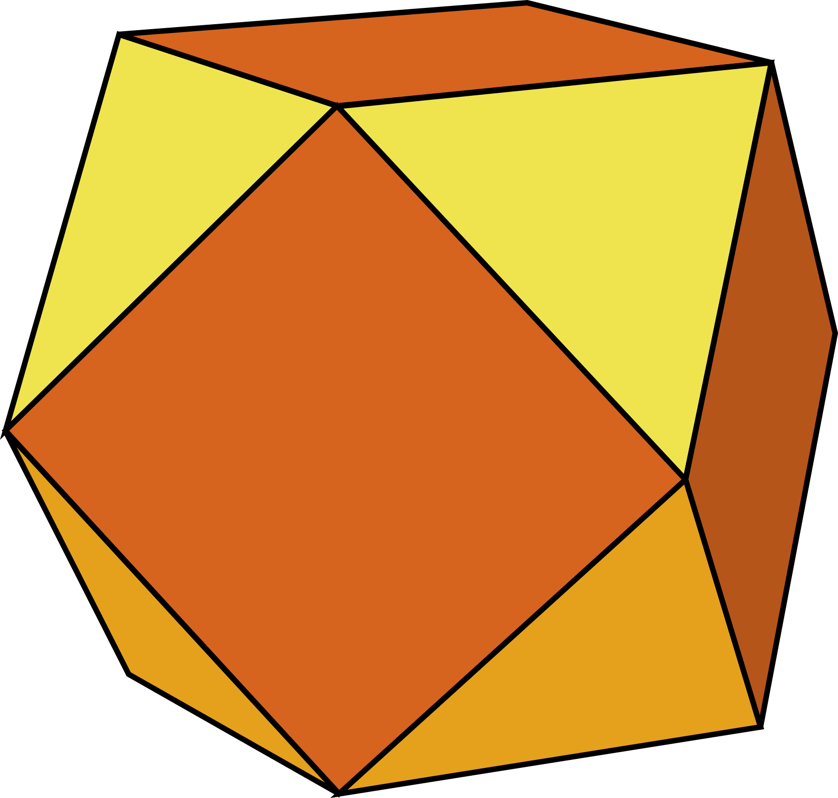 Cuboctahedron, Made From Squares And Triangles Clipart (1697x1616), Png Download