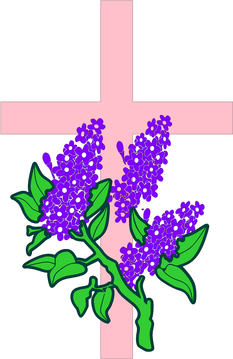 Lilac Cross Outline 180k Clipart (870x1297), Png Download