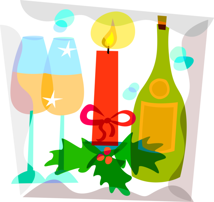 Vector Illustration Of Alcohol Beverage Champagne Bottle - Nieuwjaarsborrel Clipart (743x700), Png Download