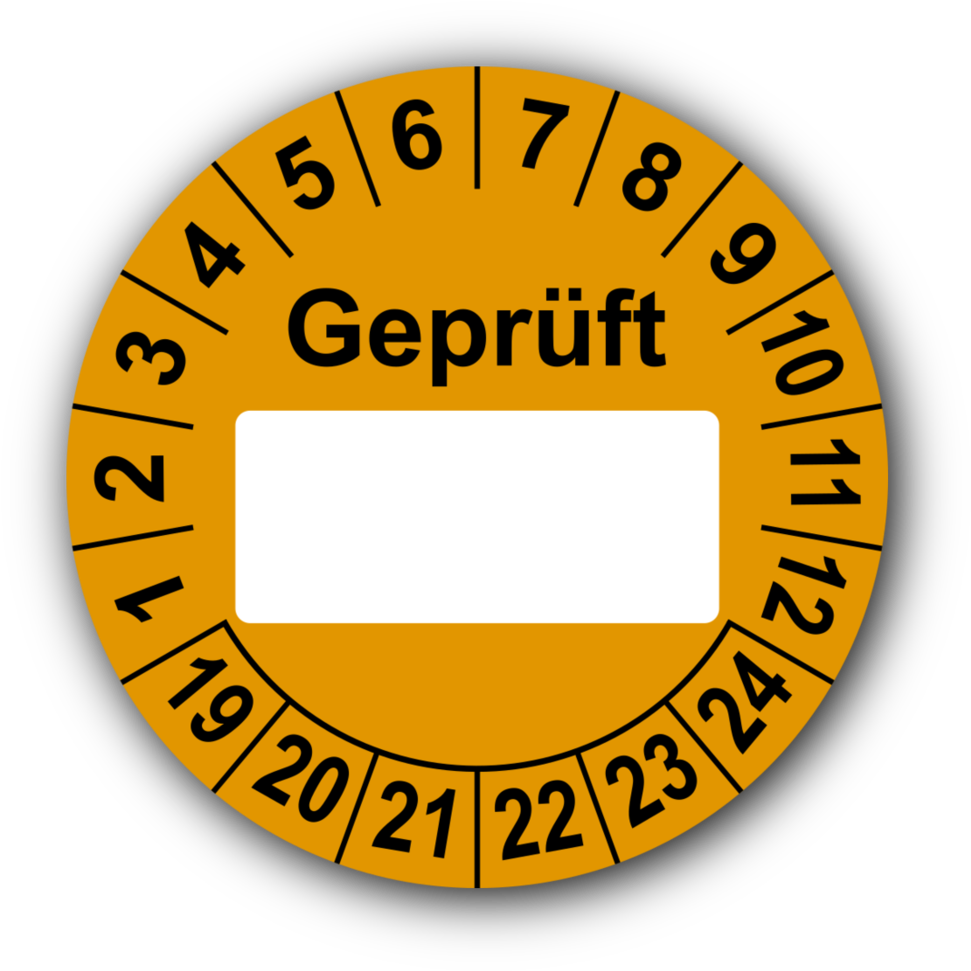 Geprüft , Orange - Runde, Gelbe Prüfplaketten Für 2017-2022, 15 Mm Clipart (1000x1000), Png Download