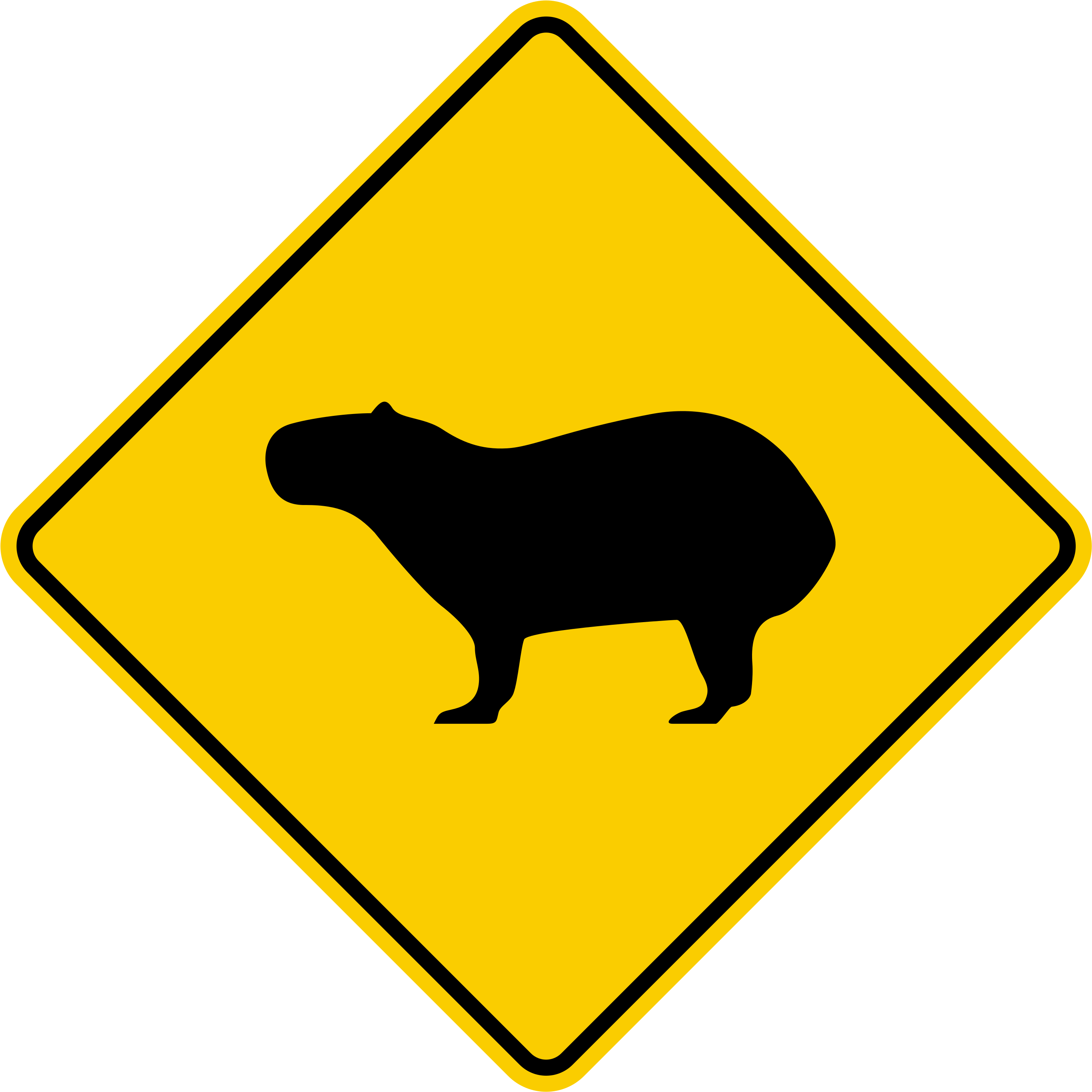 Colombia Road Sign Sp-49 - Road Sign With Car Clipart (2904x2904), Png Download