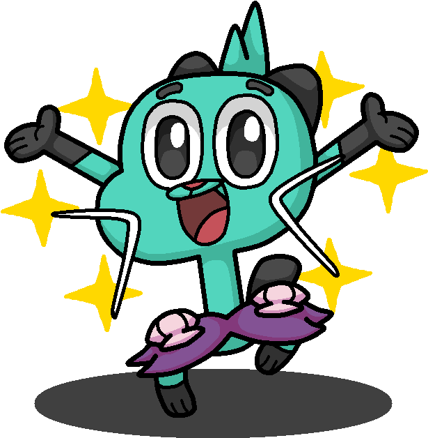 Shiny Dewott Gumball Watterson By Shawarmachine - Shiny Pokemon As Cartoon Characters Clipart (615x628), Png Download