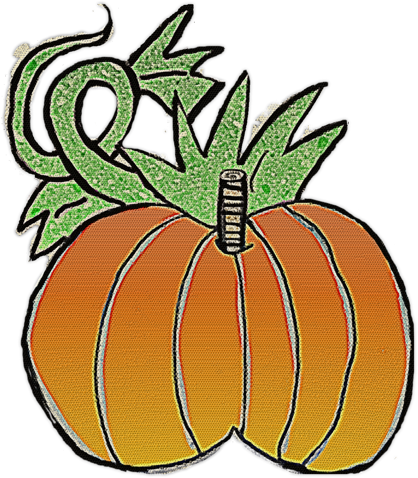 Chubby Pumpkins With Vine To Left And Large Leaf To - Pumpkin Clipart (1412x1600), Png Download